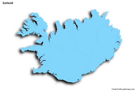 Sample Maps For Iceland Blue Outline Shadowy Map Iceland Map Maker