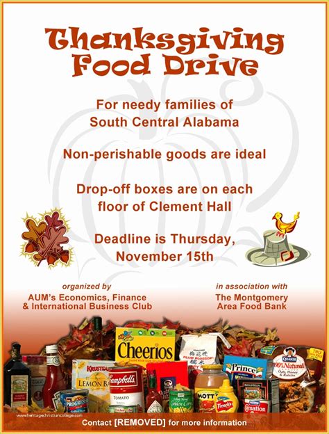 Free Can Food Drive Flyer Template Of Thanksgiving Food Drive Flyer ...