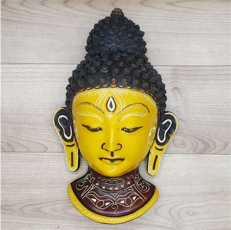 Buddha Mask Handmade Buddha Mask Carving And Painted Etsy