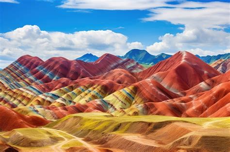 Premium AI Image | China s colorful Zhangye mountains provide a ...