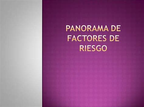 Panorama De Factores De Riesgo Ocupacional 1 Ppt