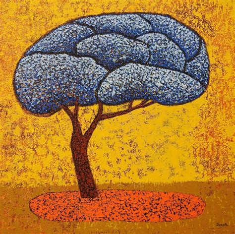 Blue Tree Painting by Deepali S | ArtZolo.com