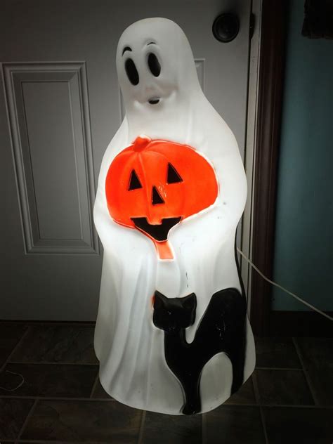 34 Empire Ghost Pumpkin Black Cat Blow Mold Halloween Lighted Yard