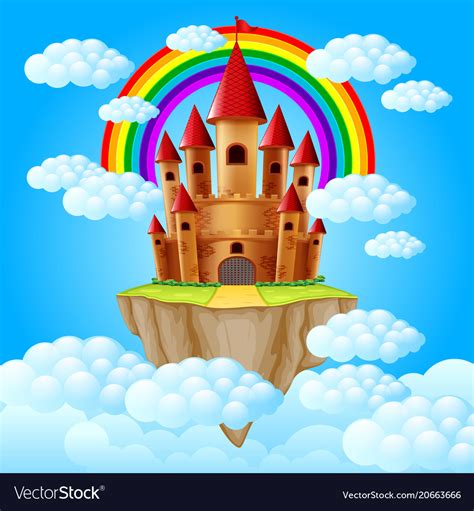 Castle above a cloud Royalty Free Vector Image