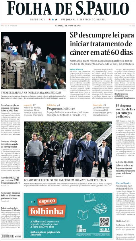 Peri Dico Folha De S O Paulo Brasil Peri Dicos De Brasil Edici N De