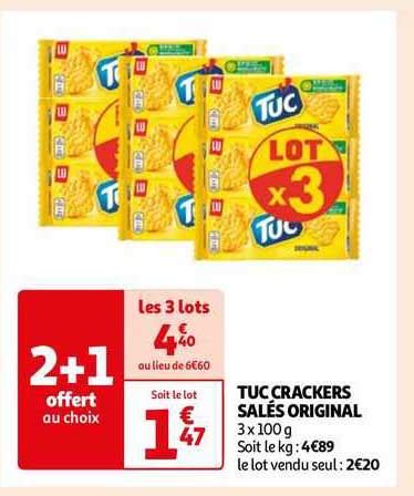 Promo Tuc Crackers Salés Original chez Auchan iCatalogue fr