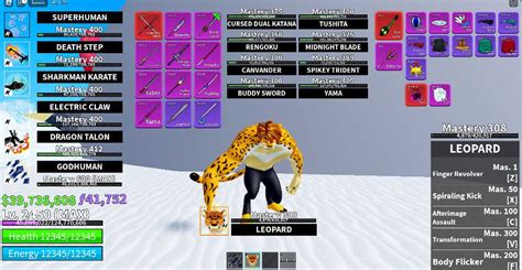 Blox Fruits Lvl Max Leopard Fruit All Skill Unlocked