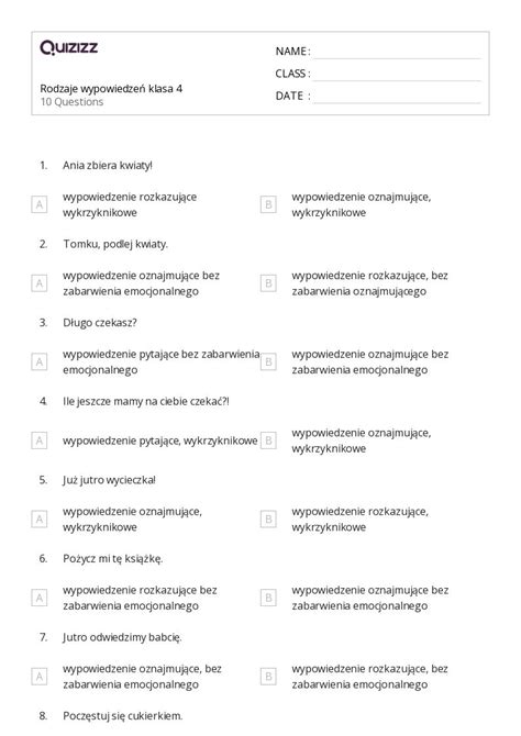 Ponad Rodzaje Rozmna Ania Arkuszy Roboczych Dla Klasa W Quizizz