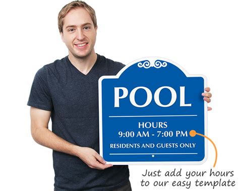 Pool Hour Signs | Make your Pool Policies Known