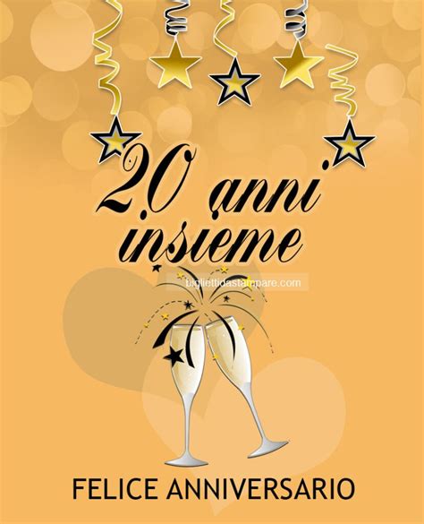 Anniversario 20 Anni Di Matrimonio Biglietti Da Stampare