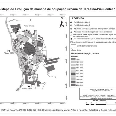 Mapa De Evolu O Da Mancha Urbana De Ocupa O De Teresina Piau Entre