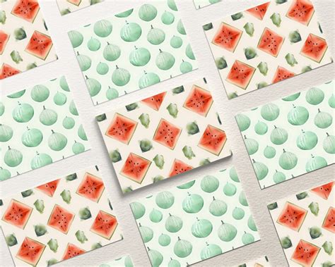 Watermelon Digital Papers Watercolor Melon Seamless Pattern Printable