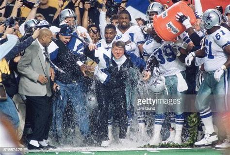 Super Bowl XXVIII, Dallas Cowboys coach Jimmy Johnson victorious with ...