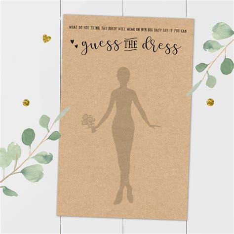 Guess The Dress Printable Bridal Shower Games Bridal Shower Etsy