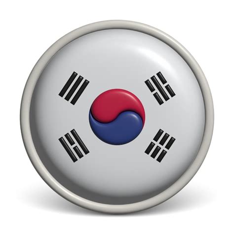 Ton render vektor symbol flagge südkorea Premium Vektor