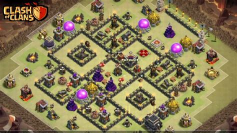 How To 3 Stars Th9 Hard To Funnel Popular War Base With Different Strategy Clash Of Clans