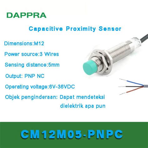 Jual M12 5MM PNP NC DC 10V Ke 36V Capacitive Proximity Sensor OC86