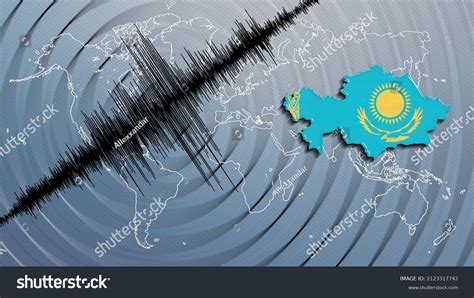 Seismic Activity Earthquake Kazakhstan Map Richter Stock Illustration ...