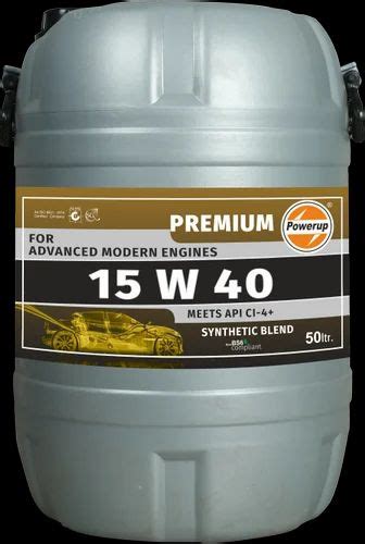 Powerup Premium 15W 40 CI 4 Synthetic Bland Multi Grade Engine Oil 50L