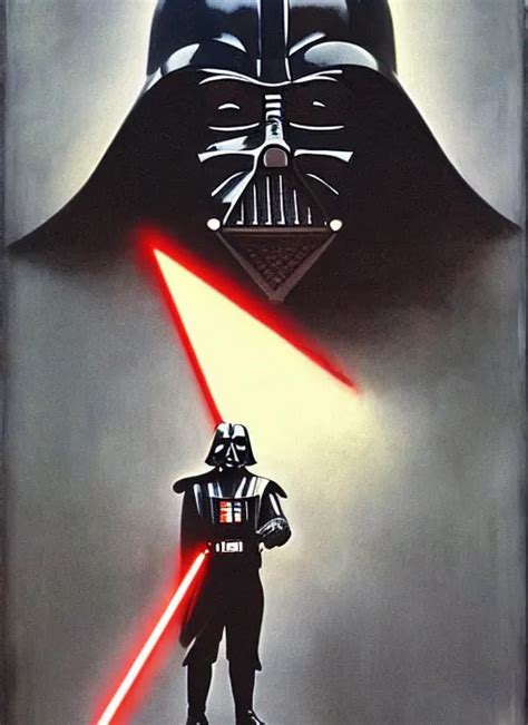 A Norman Rockwell Painting Of Darth Vader On An I Stable Diffusion