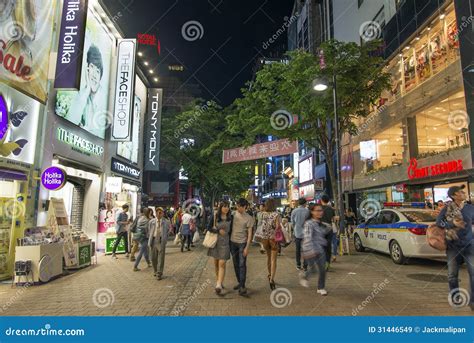 Myeongdong Shopping Street In Seoul South Korea Editorial Stock Image