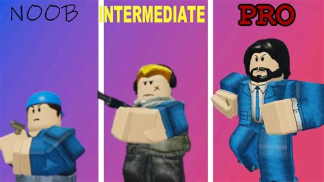 Arsenal Noob Vs Intermediate Vs Pro Roblox Tuxedex Youtube