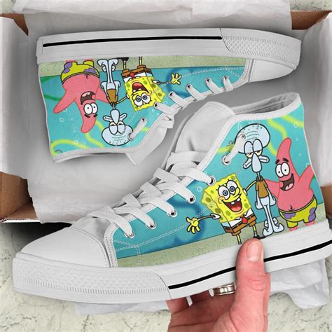 Spongebob Squarepants Hi Top Spongebob Schuhe Custom Shoes Etsy