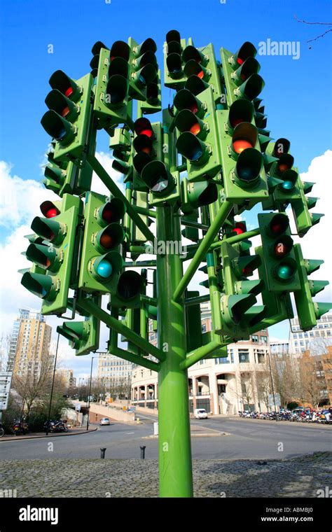 Traffic Light Tree Sculpture French Sculptor Pierre Vivant London