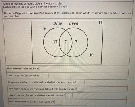 Solved A Bag Of Marbles Contains Blue And White Marbles Chegg