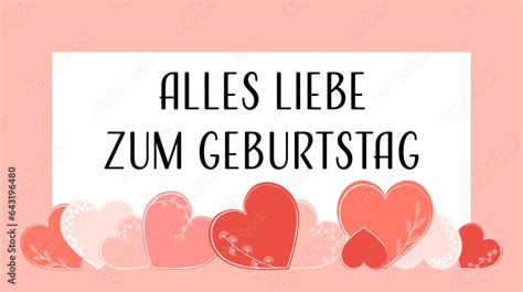 Grafika Wektorowa Stock Alles Liebe Zum Geburtstag Schriftzug In