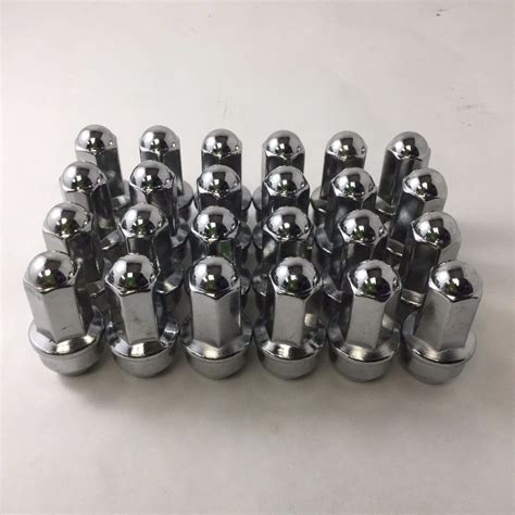 Set 24 14mm X 2 0 Ford F150 Mark LT Chrome Replacement Dome Lug Nuts