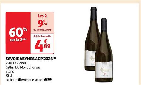 Promo Savoie Abymes Aop 2023 Vieilles Vignes Cellier Du Mont Charvaz