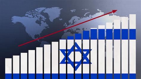 Premium Photo Israel Flag On Bar Chart Concept With Increasing Values