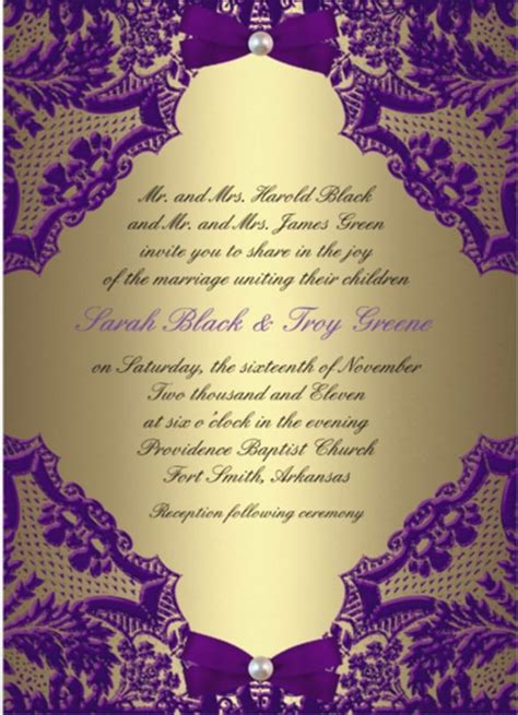 Purple And Gold Invitation Templates