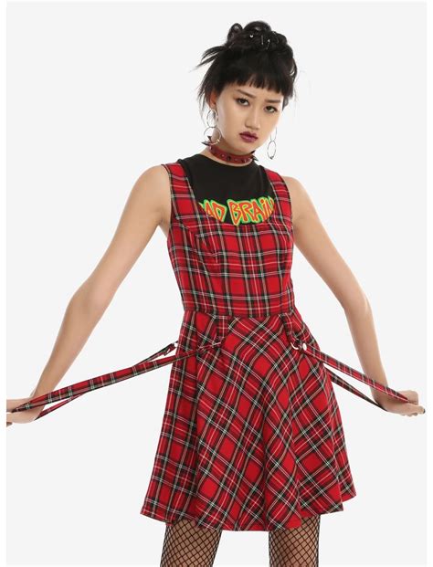 Tripp Red Plaid Suspender Dress Hot Topic