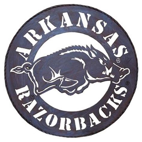 Arkansas Razorbacks 24 Inch Front Facing Hog Metal Wall Art Silver