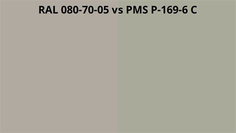 Ral 080 70 05 Vs Pms P 169 6 C Ral Colour Chart Uk