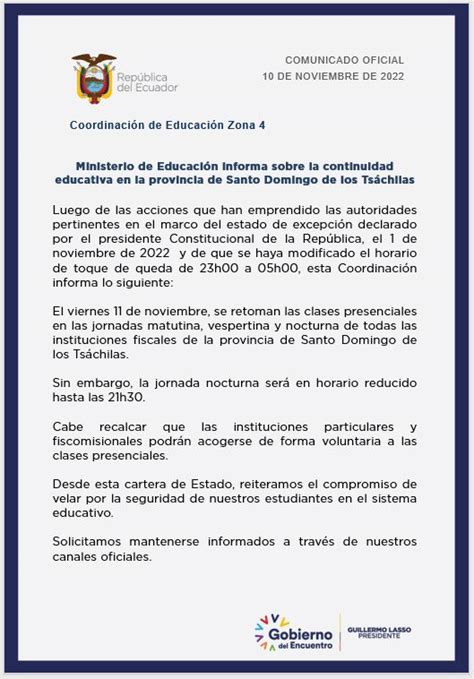 Educacionz Ec On Twitter Comunicado Informamos A La Comunidad