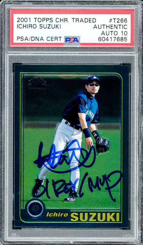 Ichiro Suzuki Topps Chrome Traded Rc Gem Auto Roy Mvp H Ebay