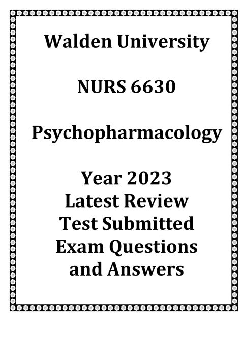 Walden University Nurs Psychopharmacology Year Latest Review