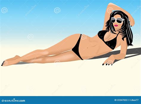 Jeune Femme Sexy Dans Le Bikini Illustration Stock Illustration Du Bleu Swimwear