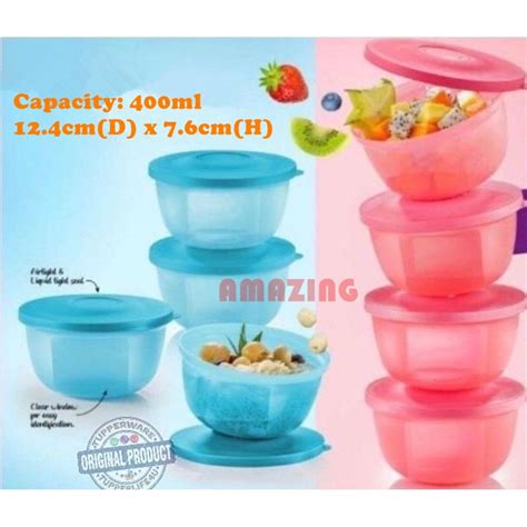 Tupperware Small Round Saver Ml Food Storage Box Airtight Bekas