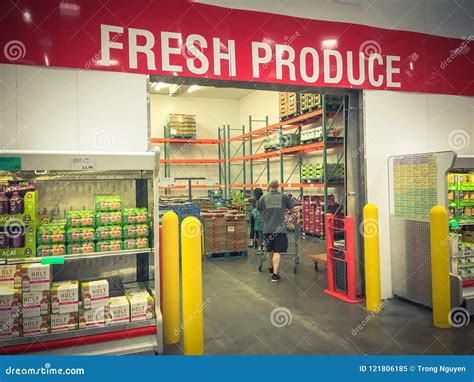 Customer Shopping At Costco Wholesale Fresh Produce Department