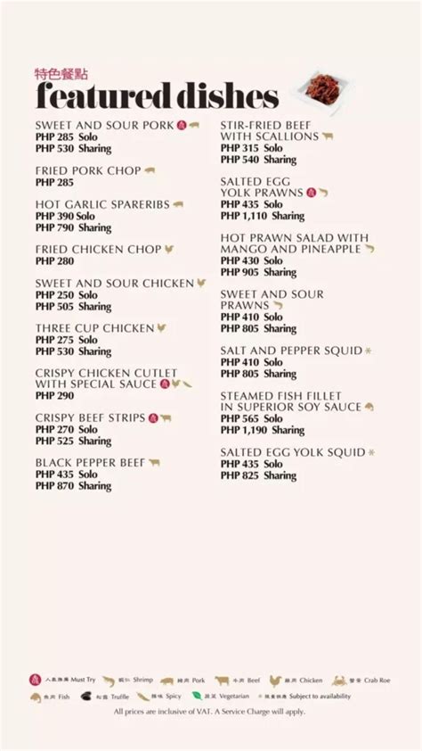 Din Tai Fung Menu With Updated Prices Philippines