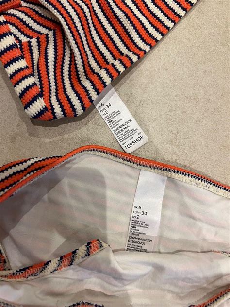 Topshop Stripped Bikini Set Women S Fashion Swimwear Bikinis Swimsuits On Carousell