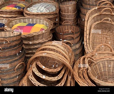 Cane Baskets Stock Photo Alamy