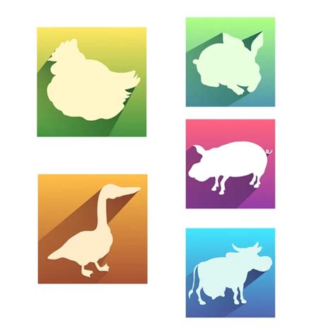 Farm animals symbols. — Stock Vector © YokoDesign #48112601