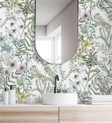 Muestra DIN A4 de Papel pintado vinílico ecológico lavable flores y