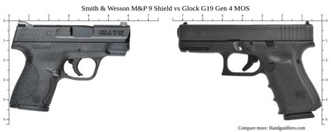 Smith Wesson M P Shield Vs Glock G Gen Mos Size Comparison