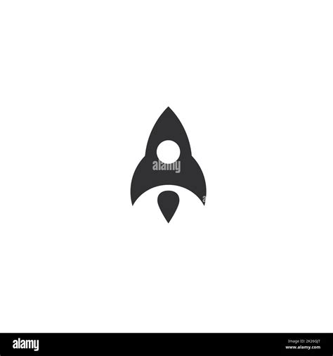 Rocket Flying Up Icon Black Ship Launch Innovation Product Logo